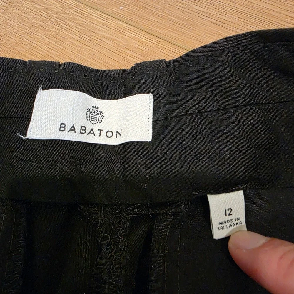 Babaton Aritzia Black Straight Leg Trousers Pants Womens 12 Minimalist Office - Picture 3 of 11